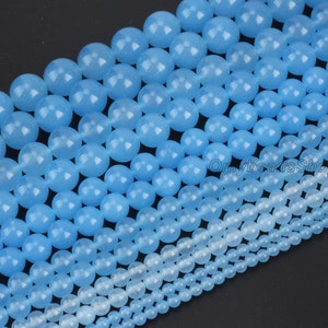 Light Blue Chalcedony Beads Strand,Loose Round Chalcedony  Beads for DIY Jewelry,Wholesale Chalecedony Beads-4mm 6mm 8mm 10mm 12mm-STN0017