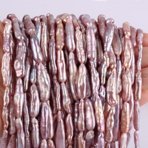 5-6x18-24MM Natural Purple Biwa Freshwater Pearls,Loose Stick Pearls Supply,Wholesale Toothpick Pearl,Jewelry Making,DIY Pearl Jewelry-PB001
