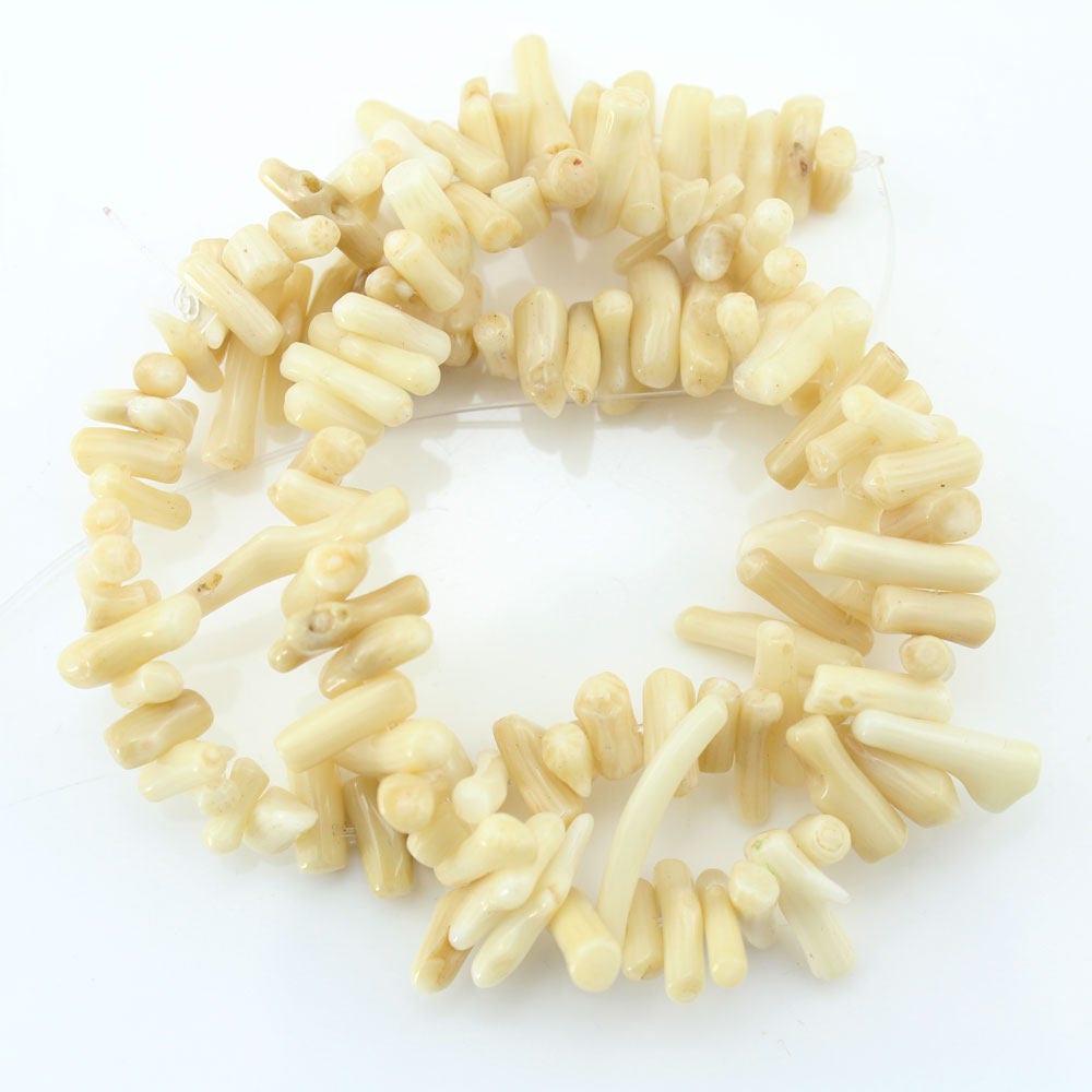White Stick Coral Beads Coral Beads White Bamboo Coral Pink Etsy UK
