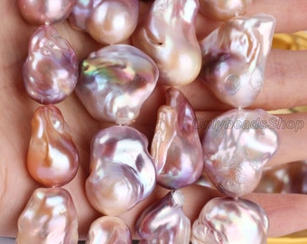 Perles d'eau douce authentiques rares, boules de flammes pour boucles d'oreilles pendantes, bijoux à bricoler soi-même, perles baroques de couleur naturelle, fabrication de bijoux, YHZ004-3