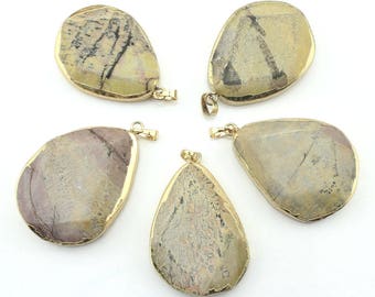 35x45mm Natural Druzy Pendant,Faceted Pendant Supply,DIY,Wholesale Drop Pendant,Gemstone Pendant For Necklace,Grmstone Pendant Supply-BR019