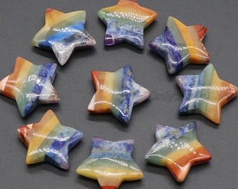 30mm 1pc Colorful Gemtone Pendant,Star Gemstone Pendants,Natural Healing Gemstone,Star Pendants Supply,Wholesale Gemstone Pendant,Gift-B1103