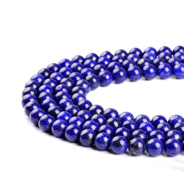 Natural Lapis Lazuli Gemstone Beads, Loose Round Semi Precious Beads,Ideal for Jewelry Creation and Creative Hobbies-4/6/8/10/12mm-STN0044