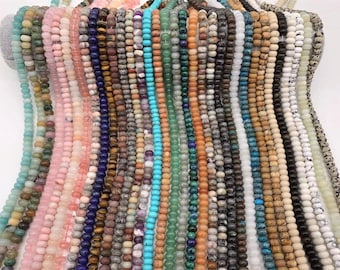 34 Colors Rondelle Beads, Rondelle Gemstone Beads, Rondelle Spacer Beads, Turquoise Quartz Jasper Agate Aventurine Amazonite Stone 5x8mm