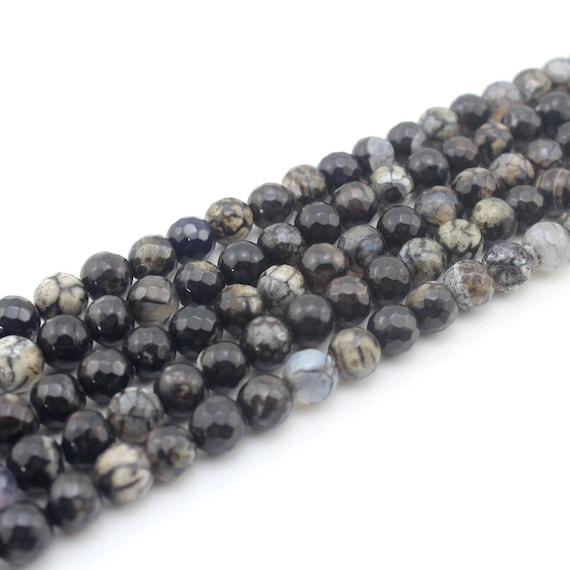 One Full Strand 15-NC455 Stone Beads Agate Stone Gemstone Beads 8mm Faceted black/& blue Agate Beads,Round Beads,Round Agate Beads