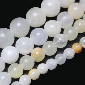 Smooth White Jade Gobi Color Beads,Healing Jade Beads,Loose Jade Beads Supplies,Wholesale Jade Beads,DIY Jewelry,Gifts-4mm 6mm 8mm 10mm 12mm