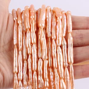 4-6x20-28mm AAA Natural Pink Biwa Freshwater Pearl,Loose Biwa Stick Supply,Wholesale Genuine Pearls,Jewelry Making,DIY Pearls Necklace-PB002