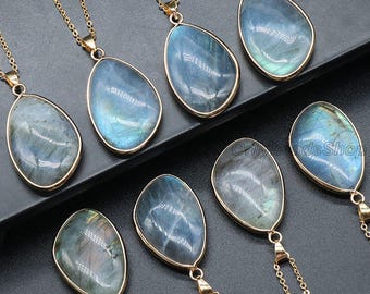 21x30mm Natural Labradorite Healing Gemstone Pendant,Semi-Precious Gemstone,Christmas Gift,Wholesale-B1141