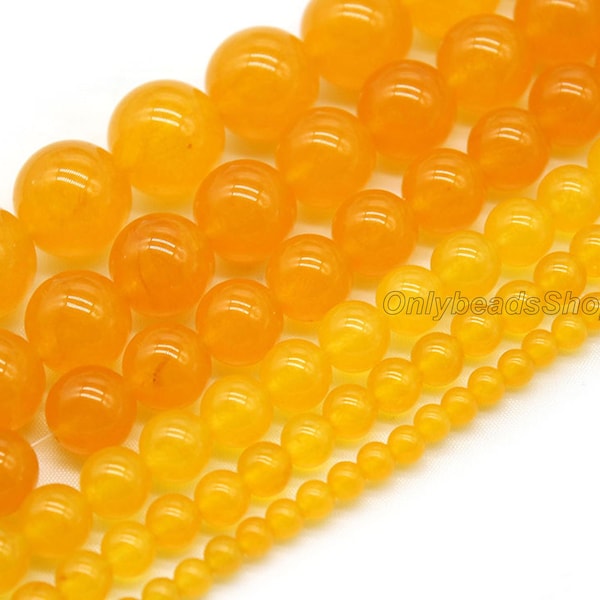 Yellow Chalcedony Beads,Smooth Round Yellow Chalcedony Beads,Semi Precious Gemstone,Beads for Jewelry Making,Wholesale-4mm 6mm 8mm 10mm 12mm