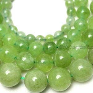 Olive Green Chalcedony Bead,Smooth Round Chalcedony Beads,Loose Green Beads Supply,Wholesale Round Chalcedony Bead,DIY Necklace-6mm 8mm 10mm image 4