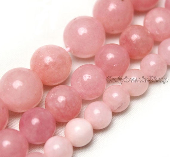 Pink Chalcedony Beads,Loose Round Semi Precious Gemstone,Smooth Pink Morganite,Healing Gemstone,Jewelry Making,DIY Jewelry-6mm 8mm 10mm