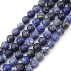 Genuine Natural Blue Sodalite Beads,Loose Round Semi Precious Beads Supply,Wholesale Beads,Smooth Round Blue Beads,DIY-4mm 6mm 8mm 10mm 12mm
