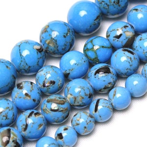 Blue Shell Turquoise Gemstone,Rare Beautiful Shell Turquoise Gemstone,DIY,Smooth Healing Stone,Wholesale Gemstone Bead-4mm 6mm 8mm 10mm,12mm