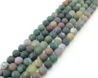 Genuine Matte Frosted Indian Agate Gemstone Bead,Natural A Grade Loose Round Semi Precious Bead,Wholesale Agate-4mm 6mm 8mm 10mm 12mm-MS0080