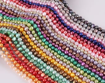 6-7mm Irregular Natural Freshwater Cultured Nugget Pearl Strand Supply,Wholesale,DIY Jewelry,Gift- LM002