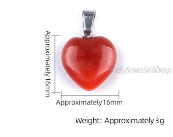 1PC Multi-colored Heart Pendants,Healing Gemstone Pendant,Loose Charms for DIY Jewelry,Wholesale Pendants-A1131