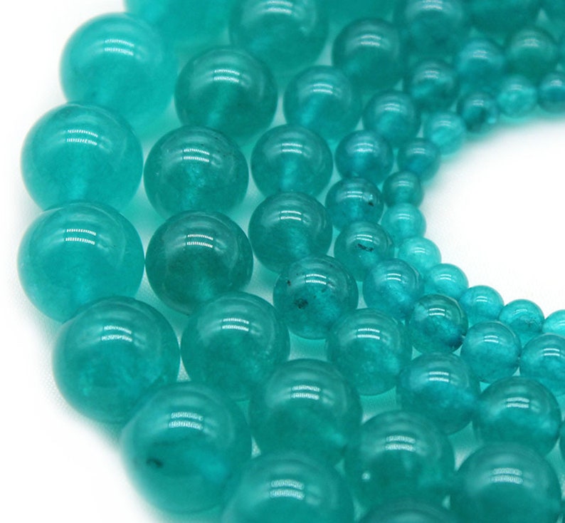 Grün Amazonit Glatte Chalcedon Perle,blaue Chalcedon Perlen,glatte runde lose Perlen, 4 mm 6 mm 8 mm 10 mm 12 mm-STN00198 Bild 4