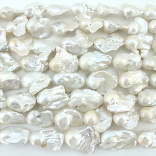20-27mm Large Baroque Pearl,Natural White Freshwater Cultured Pearl,Nucleated Pearls,Irregular Pearls Supplies,Wholesale Pearls,DIY Necklace