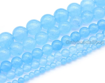 Natural Chalcadony,Rare Light Blue Chalcedony,Healing Bead,Loose Chalcedony Supply,Wholesale Bead,DIY Jewelry,4mm 6mm 8mm 10mm 12mm-STN0017