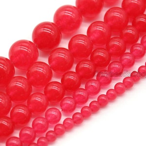 Red Smooth Chalcedony Beads,Loose Round Beads,Semi Precious Smooth Red Gemstone Bead for Jewelry Making,Beads SupplY-4/6/8/10/12mm-STN00270