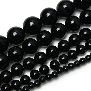 Genuine Natural Black Agate Bead,Grade 7A Gemstone Round Loose Bead,Semi Precious Gemstone Beads Supply,Wholesale Bead-4mm 6mm 8mm 10mm 12mm