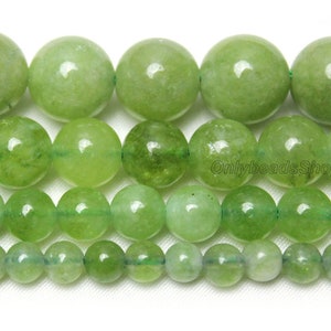 Olive Green Chalcedony Bead,Smooth Round Chalcedony Beads,Loose Green Beads Supply,Wholesale Round Chalcedony Bead,DIY Necklace-6mm 8mm 10mm image 2