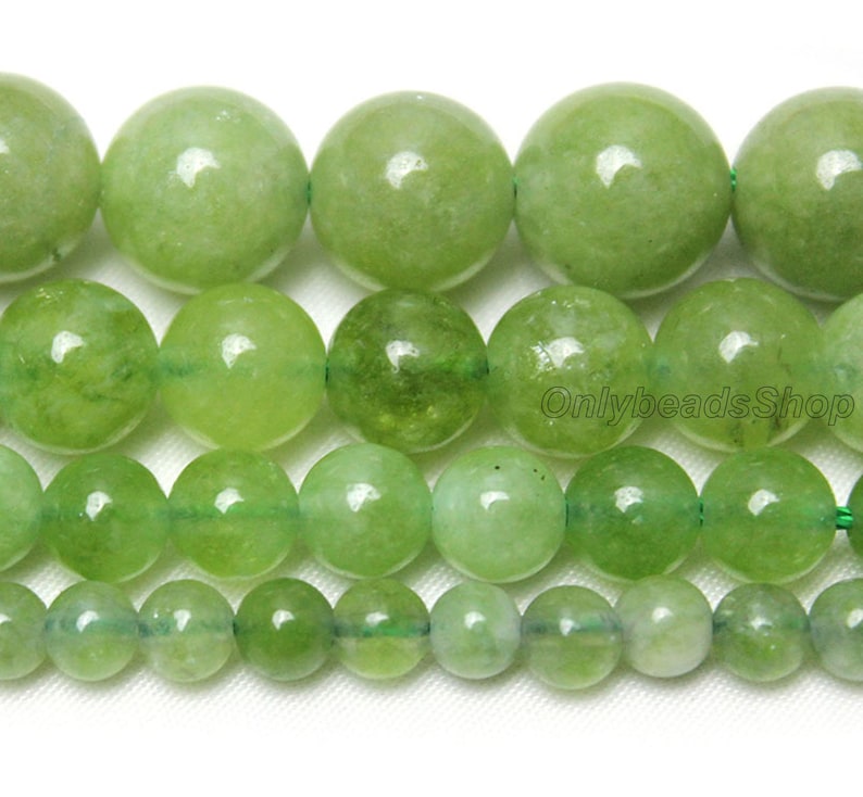Olive Green Chalcedony Bead,Smooth Round Chalcedony Beads,Loose Green Beads Supply,Wholesale Round Chalcedony Bead,DIY Necklace-6mm 8mm 10mm image 2