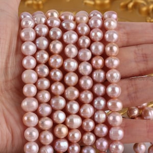 8-9mm Natural Pink Freshwater Pearls,Loose Pearls Supplies,Wholesale Full Strand Pearls,DIY Pearls Jewelry,High Luster Pearls,Gifts-BHY005-2