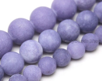 Rare Matte Lavender Purple Chalcedony Bead,Purple Matte Loose Beads,Frosted Purple Chalcedony Bead,Wholesale,4mm 6mm 8mm 10mm 12mm-MS0029