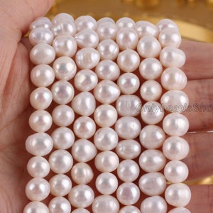 8-9mm Natural White Freshwater Pearls Strand,Round Pearl Beads,Pearl For DIY  White Pearl Jewelry,Wedding Pearls,Wholesale Pearls-BHY005-1