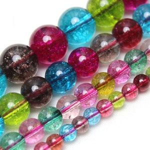 Colorful Cracked Crystal Beads,Raibow Crystal Beads Supply,Wholesale Loose Round Beads,Healing Crystal Beads,DIY-4mm 6mm 8mm 10mm-STN00395