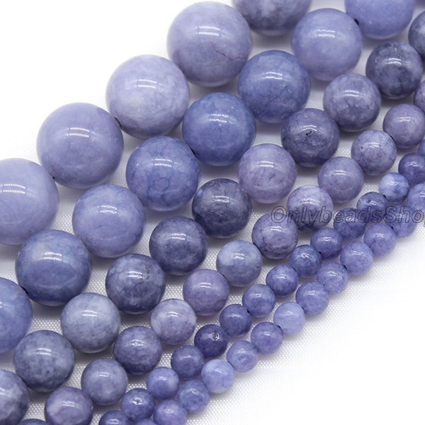 Purple Chalcedony Beads Semi Precious Stone,Smooth Gemstone Beads,Loose Beads Supplies for DIY Jewelry Making, 4mm 6mm 8mm 10mm 12m-STN00218