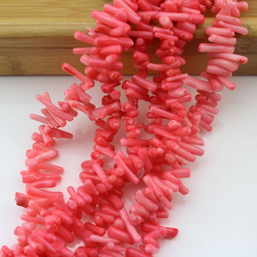 Pink Stick Coral Beads Pink Coral Beads Pink Bamboo Coral Etsy