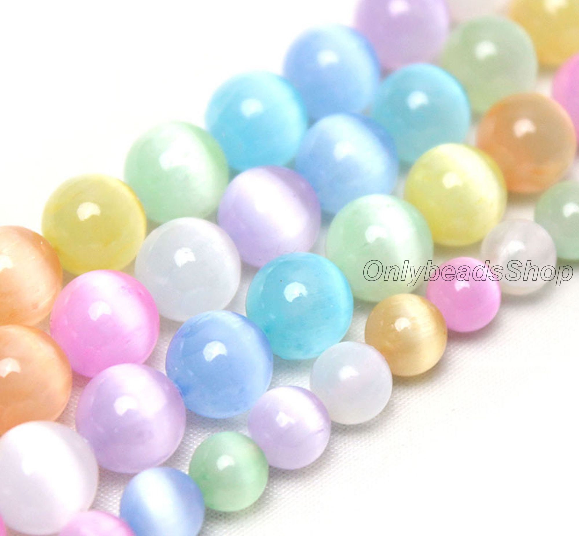 DIY jewelry accessories imitation cat's eye round beads straight hole