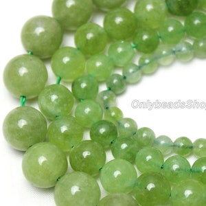 Olive Green Chalcedony Bead,Smooth Round Chalcedony Beads,Loose Green Beads Supply,Wholesale Round Chalcedony Bead,DIY Necklace-6mm 8mm 10mm image 3