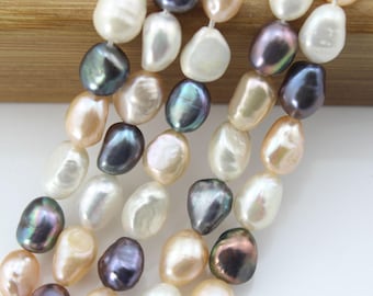 8-9MM Pearl Beads,Baroque FreshWater Pearl Beads colorful Pearl Beads Pearl Beads  beads Baroque Pearl Beads One Full Strand 15"NS-046