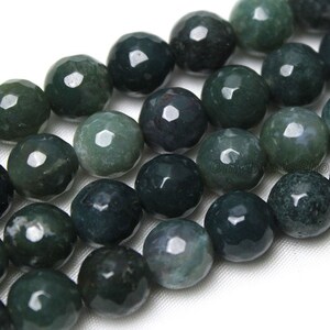 Faceted Deep Green Agate,Loose Agate Bead Supplies,Multi-size Agate Beads,Agate Bead for Jewelry Making,Bulk Wholesale Agate Bead 4/6/8/10mm