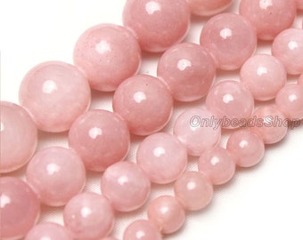Weiche rosa runde, glatte Perlen, 4-10 mm, 15 "Strang, für die Schmuckherstellung & zum Basteln