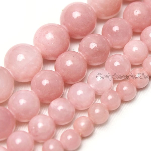 Baby Pink Pale Brown Jade Beads,Grade AAA Natural Round Semi Precious Gemstone Jade Bead,Dyed Beads,4mm 6mm 8mm 10mm Lot Options-STN00138