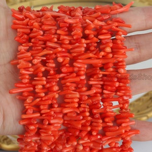 3x15mm Hot Sale Orange Stick Dyed Coral Beads,Wholesale Orange Coral Beads,Orange Coral for Jewelry Making,Orange Branch Coral Beads Supply