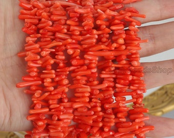 3x15mm Dyed Orange Stick Coral Beads Strand Supply,Wholesale,Jewelry Making,DIY Gift