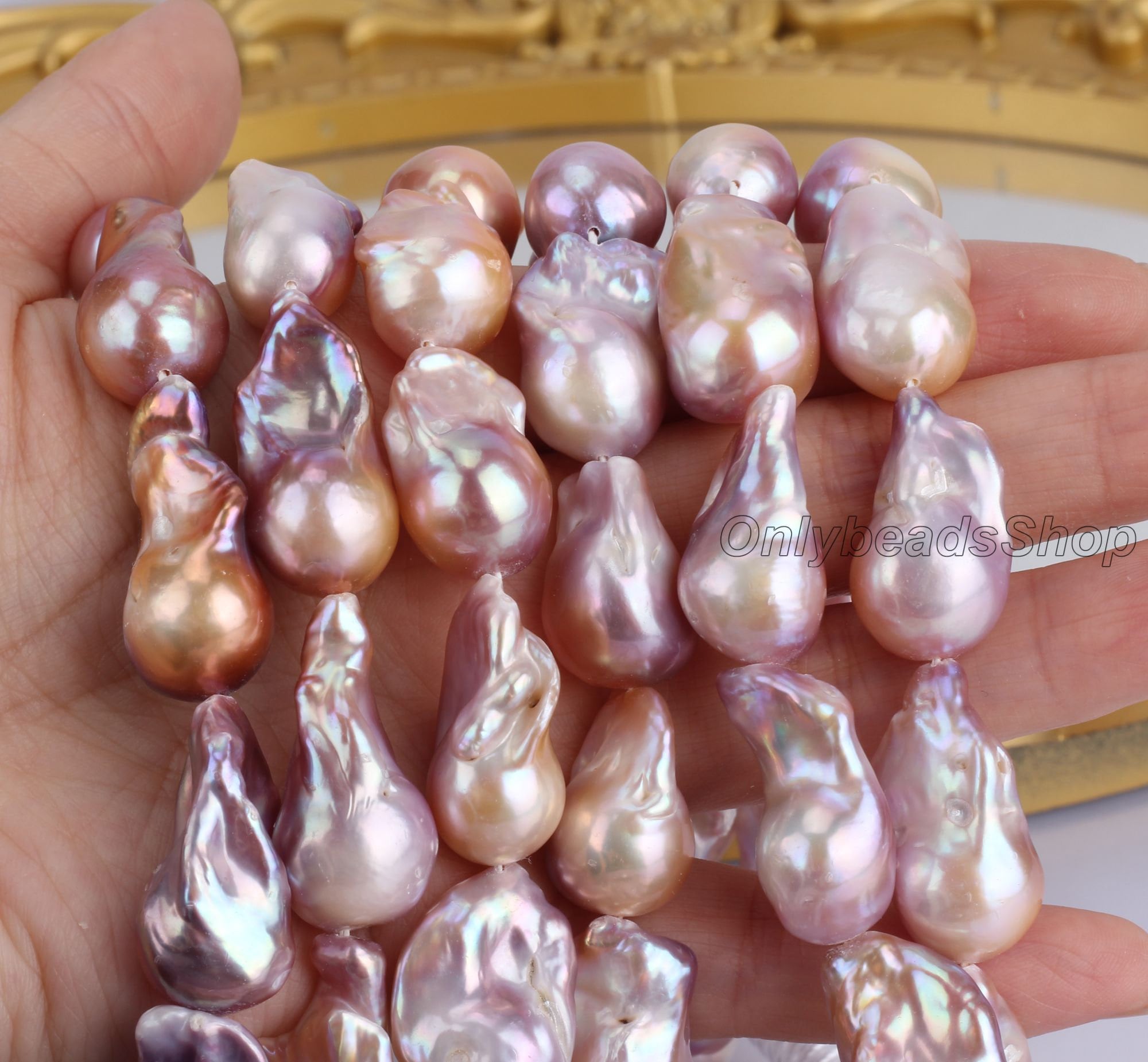 13-15x22-23mm Genuine Natural Freshwater Pearl,rainbow Purple