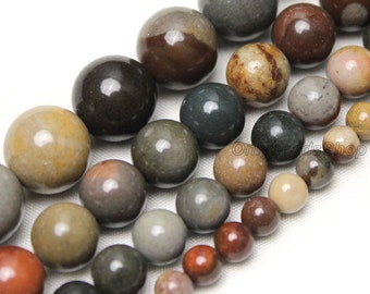 Natural American Picture Gemstone Beads,Loose Beads Supply,Wholesale Semi Precious Smooth Beads,Jewelry Making,DIY-4/6/8/10/12mm-STN00111