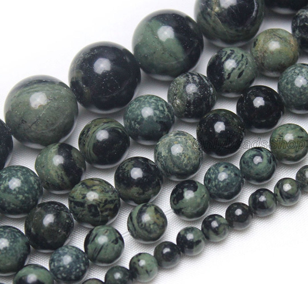 Pyroclastic Rhyolite Green Natural Kambaba Bead,rhyolite Green Gemstone,loose Round Semi Precious ...