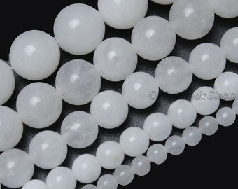 White Jade Beads,Smooth Round Beads,Semi Precious White Jade Beads,Jewelry Making,DIY Jewelry,Wholesal Loose Jade Bead,4mm 6mm 8mm 10mm 12mm