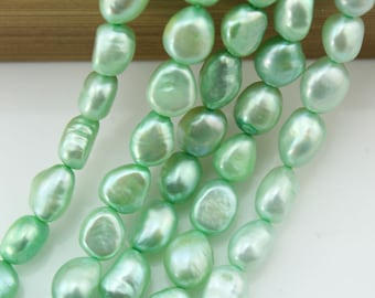 8-9MM Green Natural Freshwater Pearls,Loose Nugget Pearls for DIY Pearl Bracelet/Pearl Necklace Jewelry Making,Wholesale Pearls,Pearl Supply