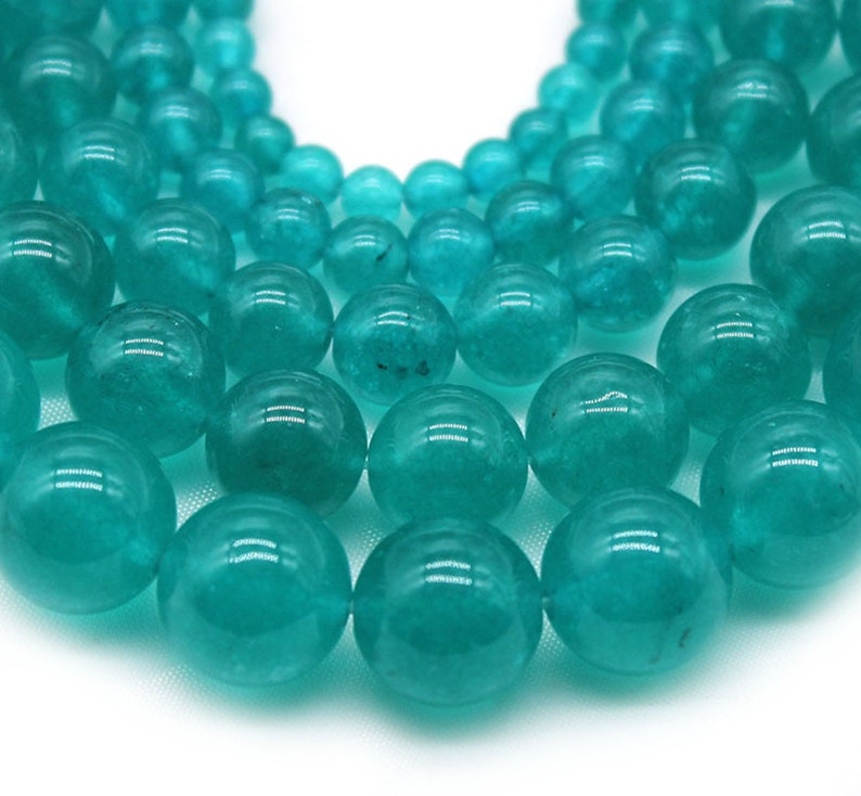 Grün Amazonit Glatte Chalcedon Perle,blaue Chalcedon Perlen,glatte runde lose Perlen, 4 mm 6 mm 8 mm 10 mm 12 mm-STN00198 Bild 3