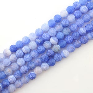 Blue Frosted Agate Bead,Loose Weathered Agate Stone Beads,Blue Matte Agat Beads,Healing Agate Beads,DIY,Jewelry Making 4/6/8/10/12mm-MS0049