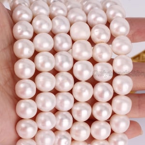 11-12mm Natural White Freshwater Pearls,Loose Round Pearls Supply,White Pearls for DIY Pearls Jewlery,Pearls Wholesale,DIY Jewlery-BHY008