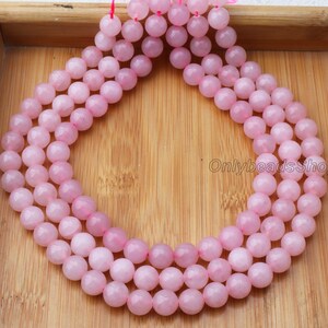 Watermeloenroze kristalkralen,voorraad gladde ronde edelsteenkralen,sieraden maken,doe-het-zelfcadeau-4/6/8/10 mm afbeelding 3